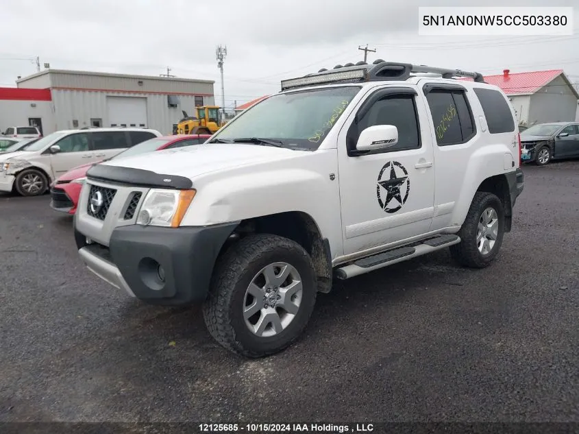 2012 Nissan Xterra Off Road/S/Se VIN: 5N1AN0NW5CC503380 Lot: 12125685