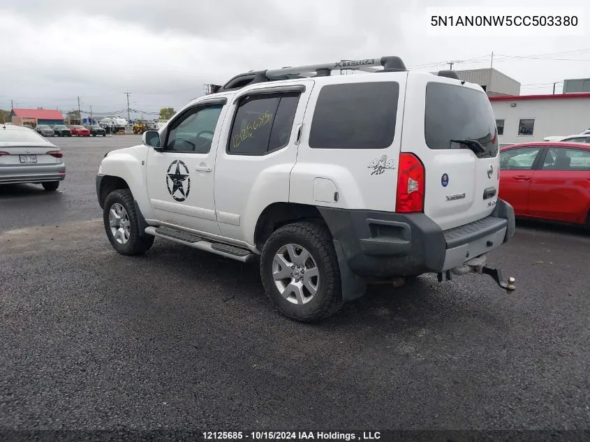 2012 Nissan Xterra Off Road/S/Se VIN: 5N1AN0NW5CC503380 Lot: 12125685