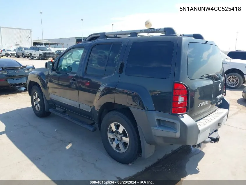 2012 Nissan Xterra Pro-4X VIN: 5N1AN0NW4CC525418 Lot: 40152434