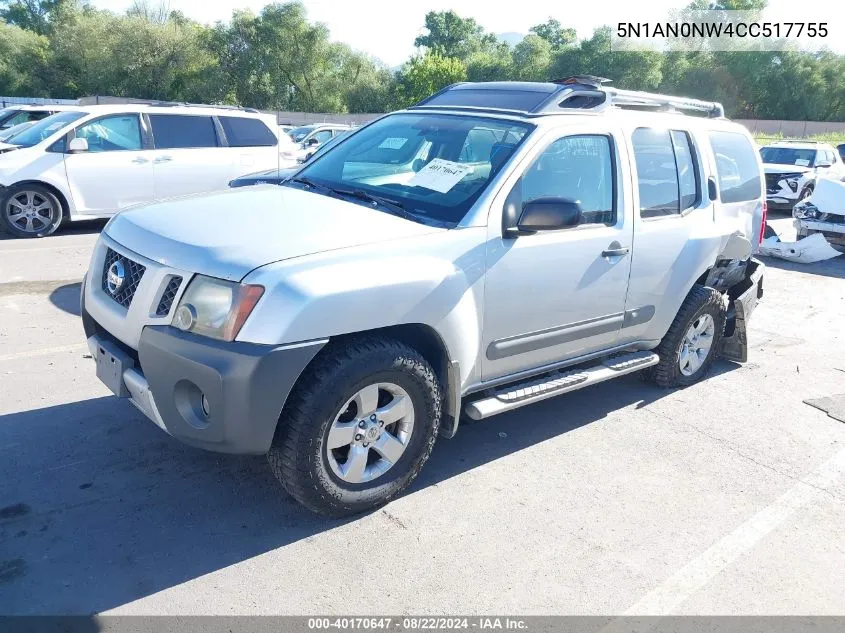 2012 Nissan Xterra S VIN: 5N1AN0NW4CC517755 Lot: 40170647