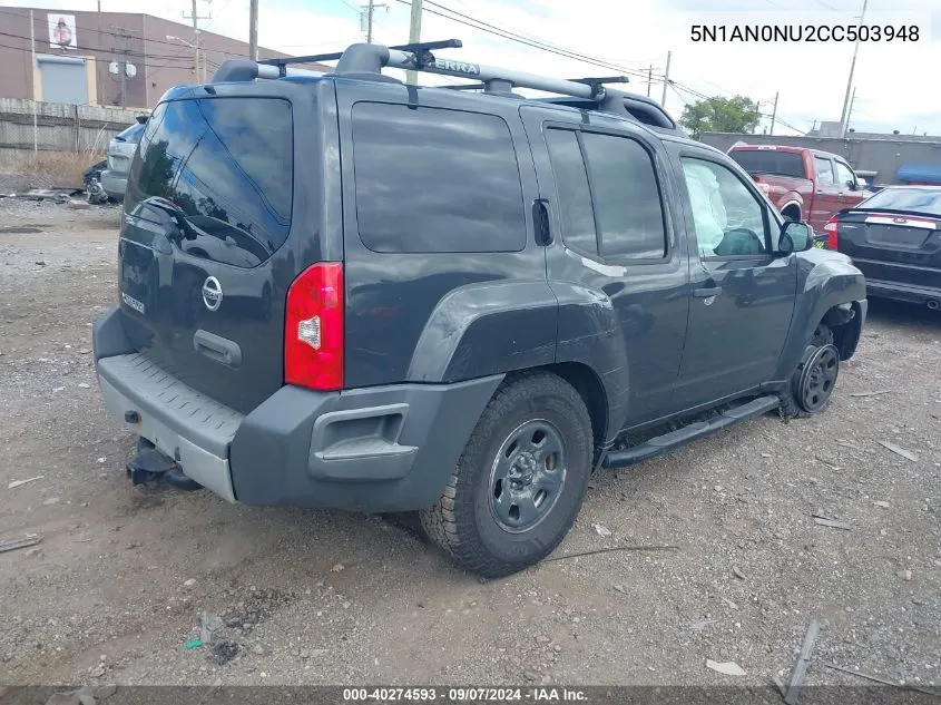 2012 Nissan Xterra Off Road/S/Se VIN: 5N1AN0NU2CC503948 Lot: 40274593