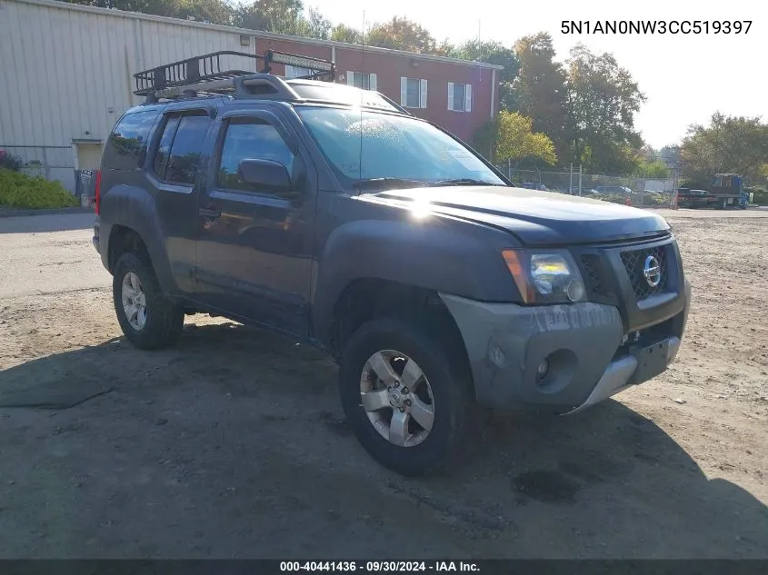 2012 Nissan Xterra S VIN: 5N1AN0NW3CC519397 Lot: 40441436