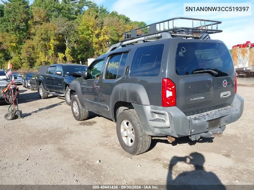 2012 Nissan Xterra S VIN: 5N1AN0NW3CC519397 Lot: 40441436