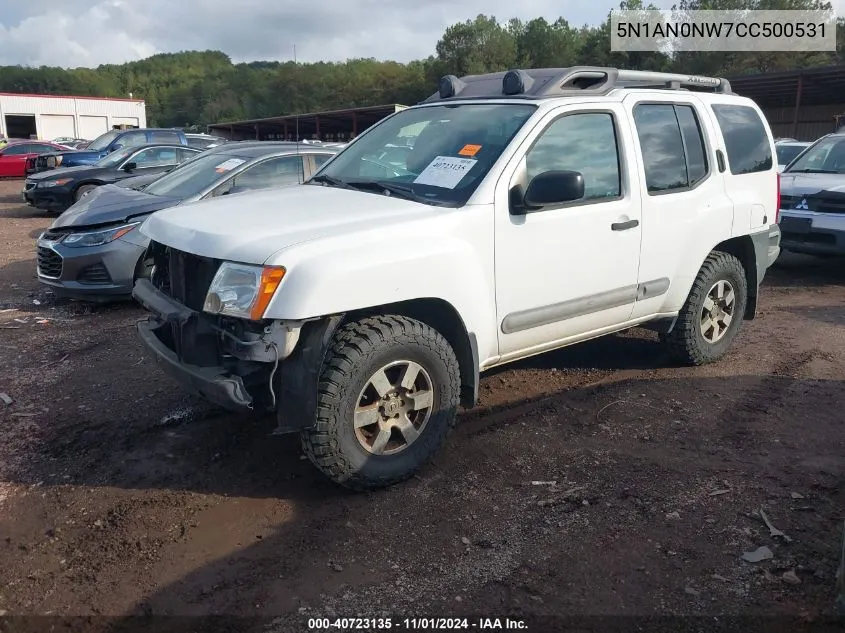 2012 Nissan Xterra Pro-4X VIN: 5N1AN0NW7CC500531 Lot: 40723135