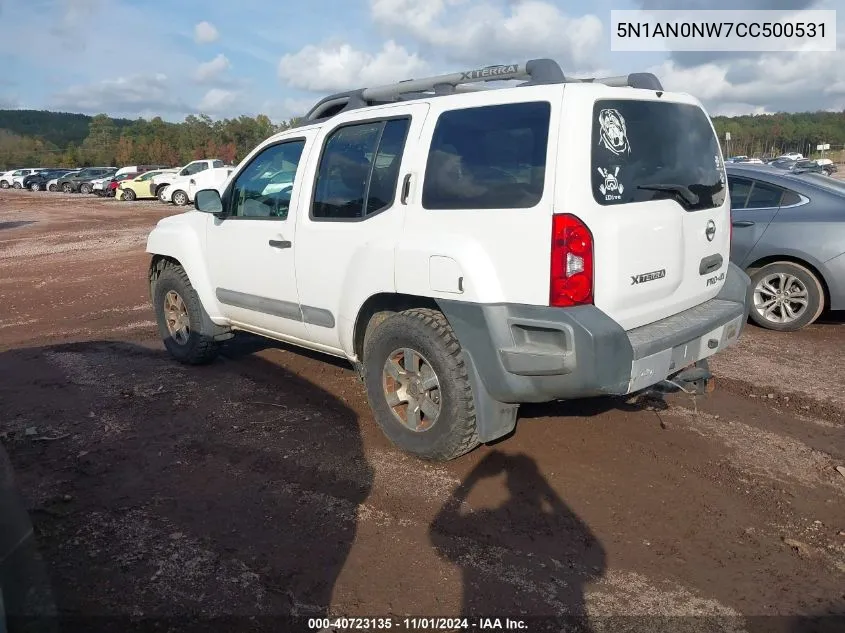 2012 Nissan Xterra Pro-4X VIN: 5N1AN0NW7CC500531 Lot: 40723135