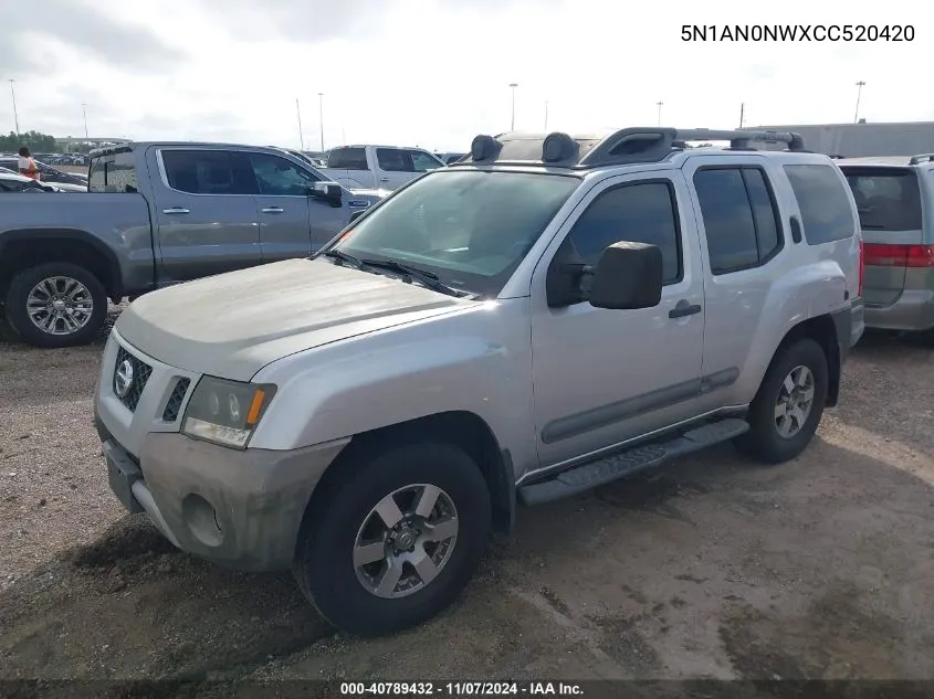 2012 Nissan Xterra Pro-4X VIN: 5N1AN0NWXCC520420 Lot: 40789432