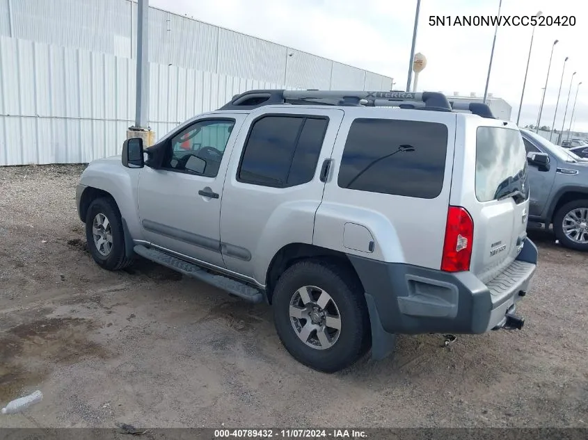 2012 Nissan Xterra Pro-4X VIN: 5N1AN0NWXCC520420 Lot: 40789432