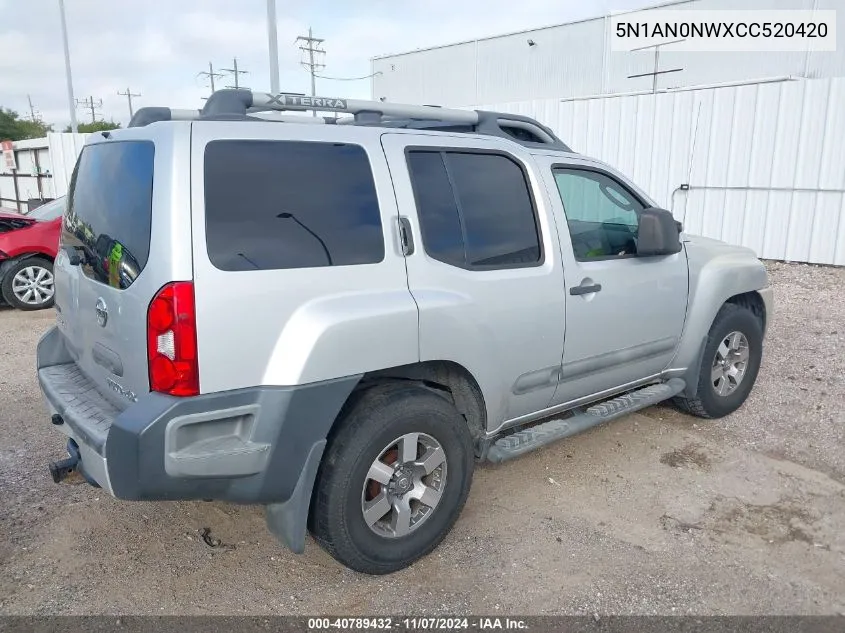 2012 Nissan Xterra Pro-4X VIN: 5N1AN0NWXCC520420 Lot: 40789432