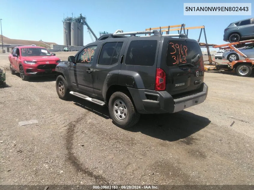 2014 Nissan Xterra X VIN: 5N1AN0NW9EN802443 Lot: 39683163