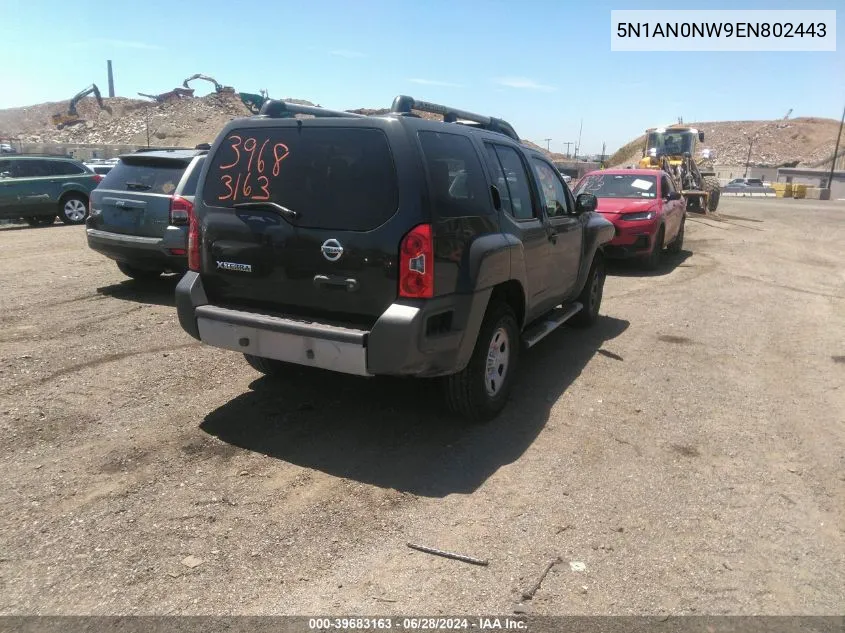 2014 Nissan Xterra X VIN: 5N1AN0NW9EN802443 Lot: 39683163