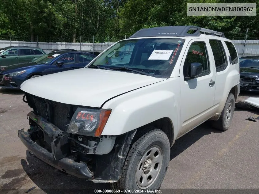 2014 Nissan Xterra X VIN: 5N1AN0NW0EN800967 Lot: 39808669