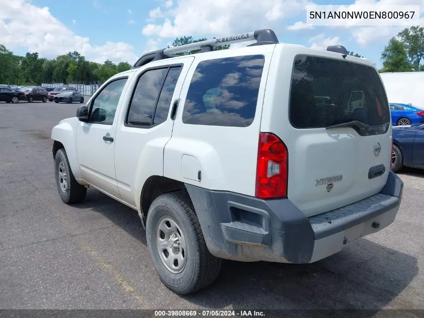 2014 Nissan Xterra X VIN: 5N1AN0NW0EN800967 Lot: 39808669