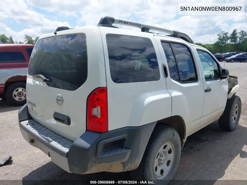 2014 Nissan Xterra X VIN: 5N1AN0NW0EN800967 Lot: 39808669