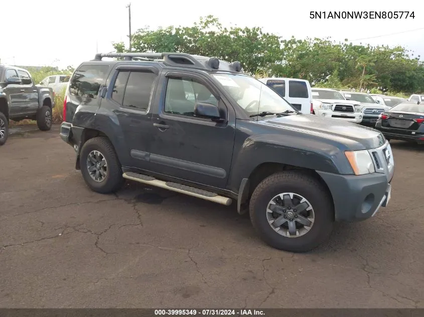 2014 Nissan Xterra Pro-4X VIN: 5N1AN0NW3EN805774 Lot: 39995349