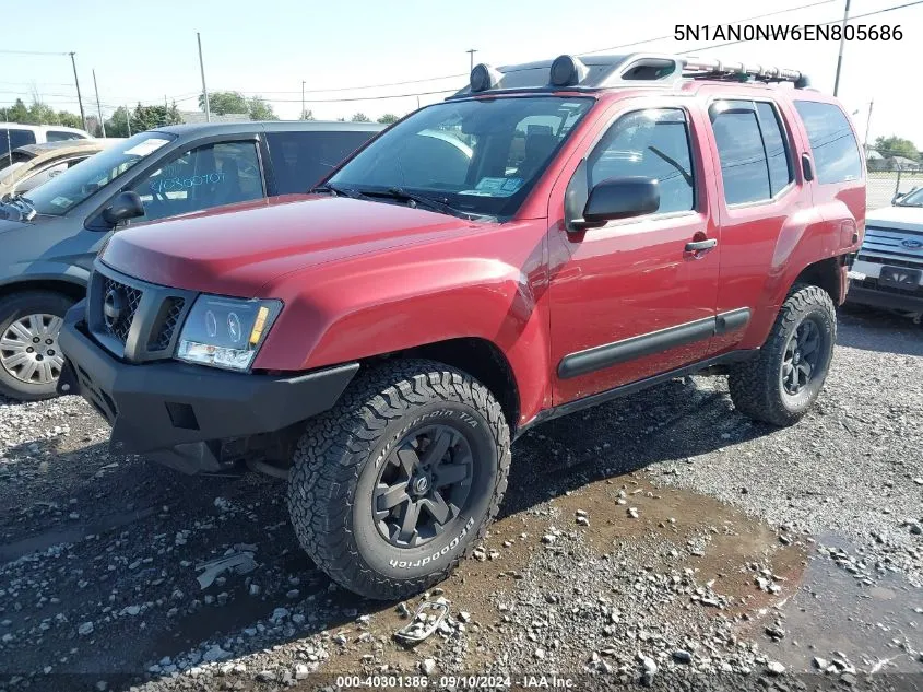 2014 Nissan Xterra Pro-4X VIN: 5N1AN0NW6EN805686 Lot: 40301386