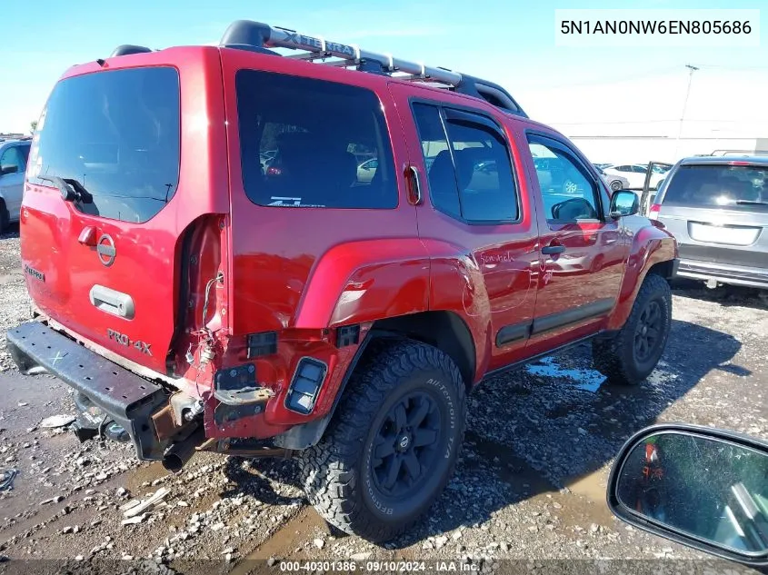 2014 Nissan Xterra Pro-4X VIN: 5N1AN0NW6EN805686 Lot: 40301386