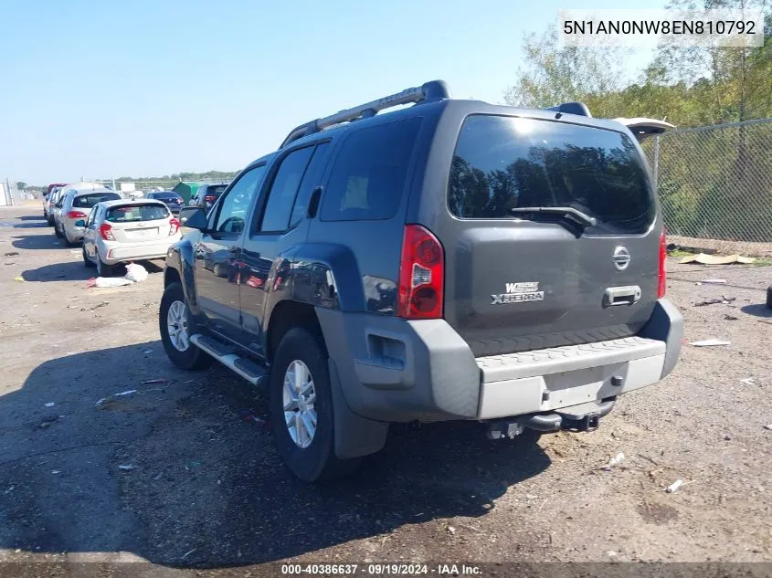 2014 Nissan Xterra S VIN: 5N1AN0NW8EN810792 Lot: 40386637