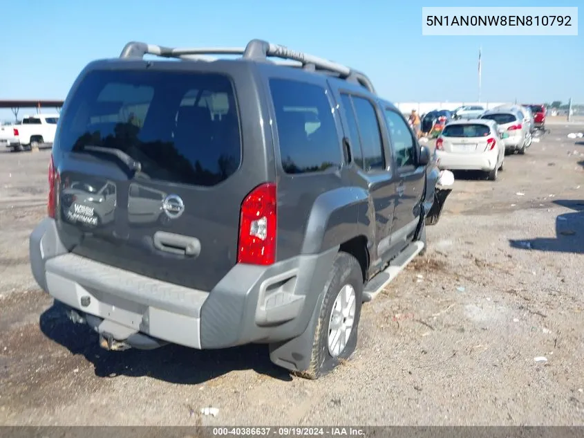 2014 Nissan Xterra S VIN: 5N1AN0NW8EN810792 Lot: 40386637