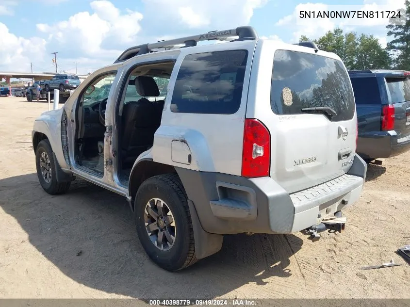 2014 Nissan Xterra Pro-4X VIN: 5N1AN0NW7EN811724 Lot: 40398779