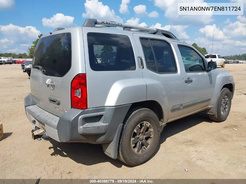 2014 Nissan Xterra Pro-4X VIN: 5N1AN0NW7EN811724 Lot: 40398779