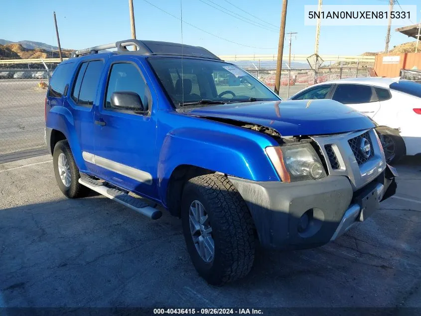 2014 Nissan Xterra X/S/Pro-4X VIN: 5N1AN0NUXEN815331 Lot: 40436415