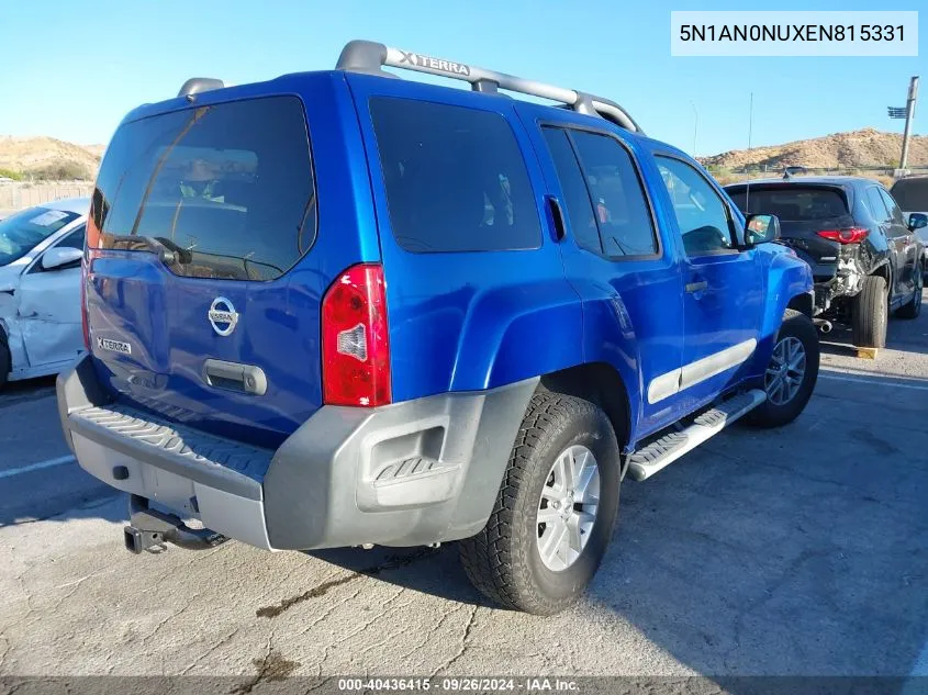 2014 Nissan Xterra X/S/Pro-4X VIN: 5N1AN0NUXEN815331 Lot: 40436415