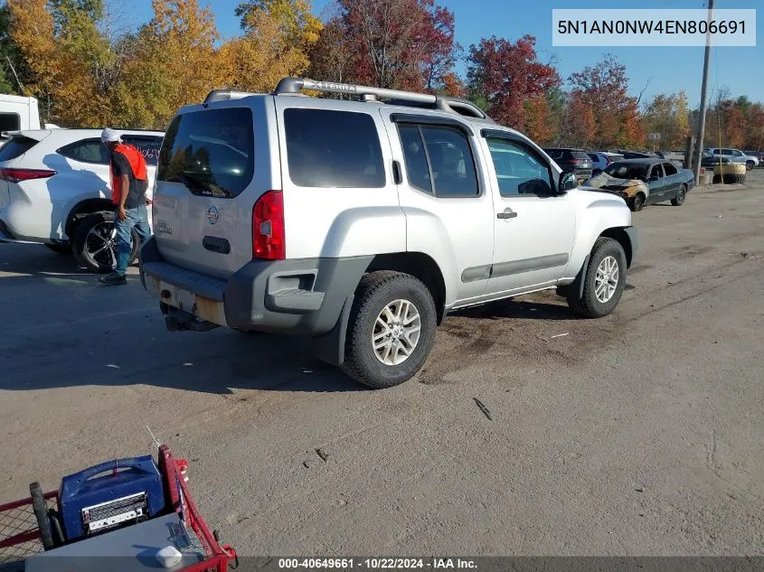 2014 Nissan Xterra Pro-4X/S/X VIN: 5N1AN0NW4EN806691 Lot: 40649661