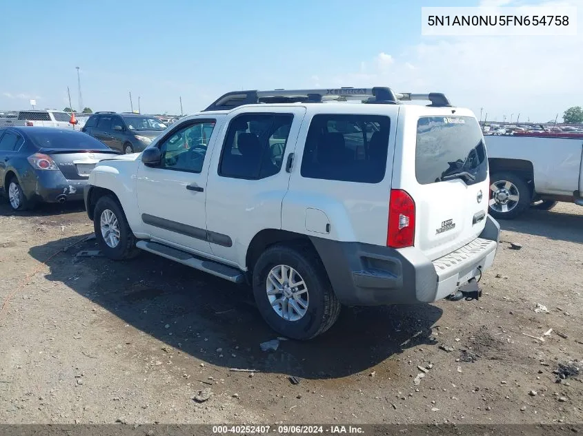 2015 Nissan Xterra S VIN: 5N1AN0NU5FN654758 Lot: 40252407