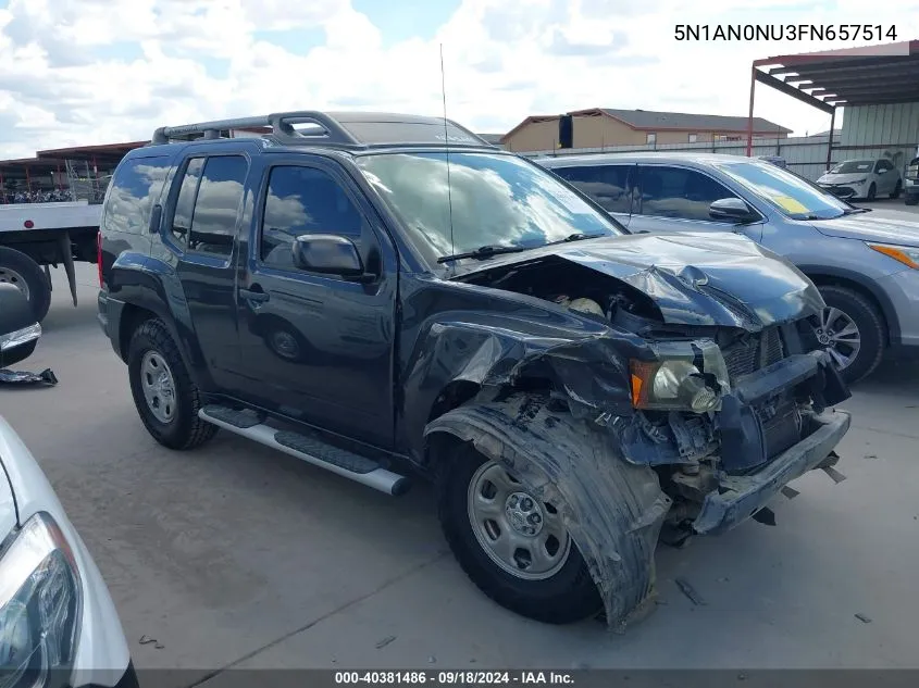 2015 Nissan Xterra X VIN: 5N1AN0NU3FN657514 Lot: 40381486