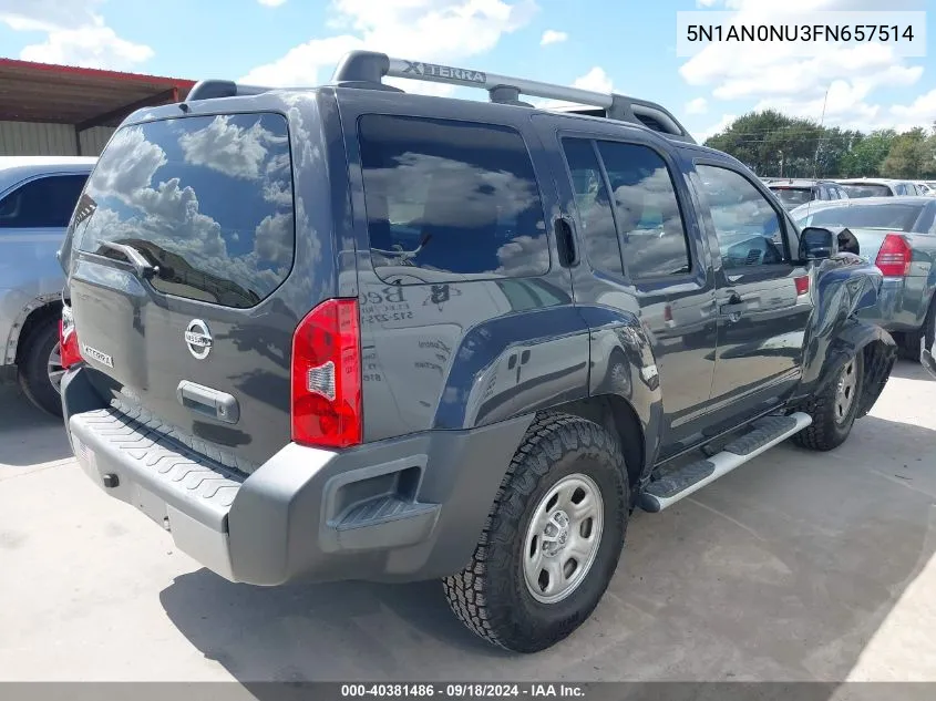 2015 Nissan Xterra X VIN: 5N1AN0NU3FN657514 Lot: 40381486