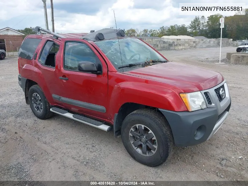 2015 Nissan Xterra Pro-4X VIN: 5N1AN0NW7FN655881 Lot: 40515620