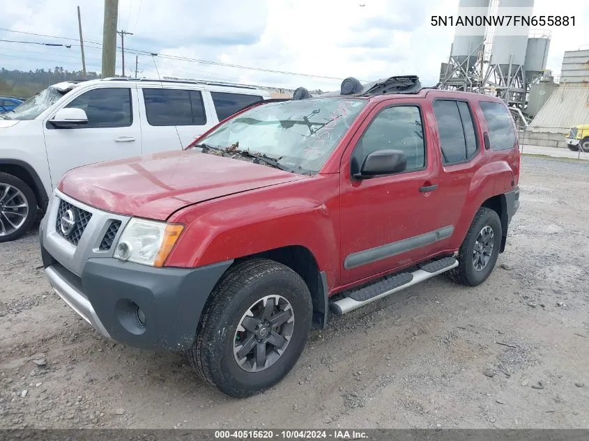 2015 Nissan Xterra Pro-4X VIN: 5N1AN0NW7FN655881 Lot: 40515620