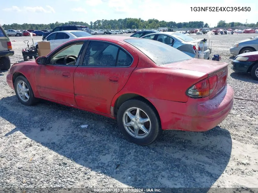 1999 Oldsmobile Alero Gls VIN: 1G3NF52E4XC395450 Lot: 40081353