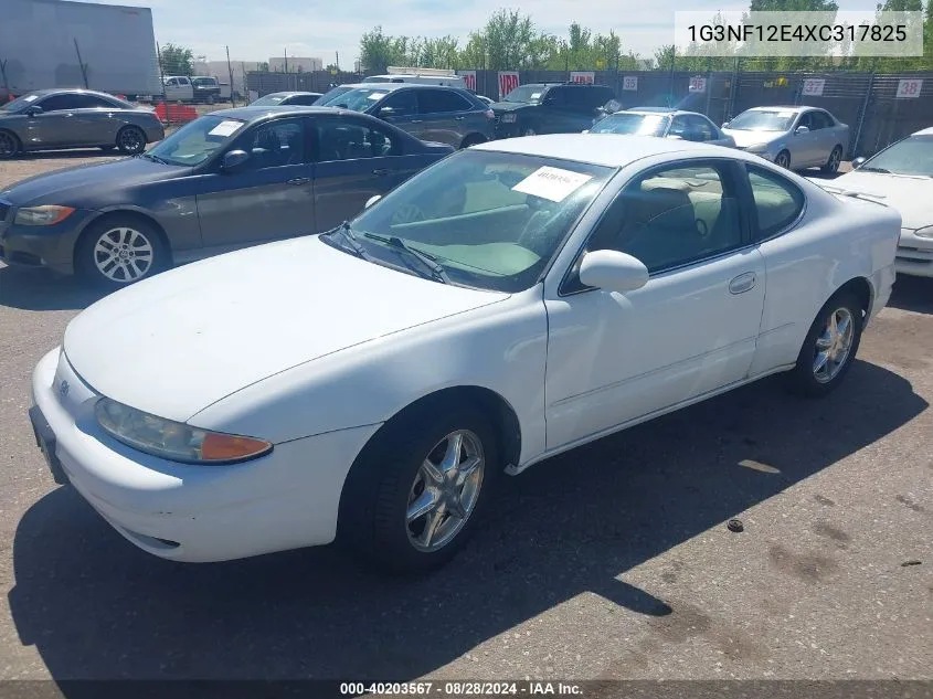 1999 Oldsmobile Alero Gls VIN: 1G3NF12E4XC317825 Lot: 40203567