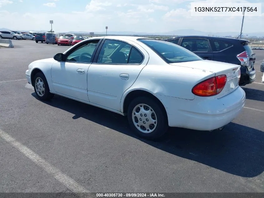 1G3NK52T7XC417564 1999 Oldsmobile Alero Gx