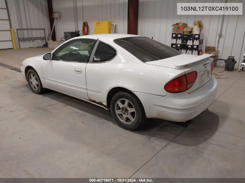 1999 Oldsmobile Alero Gl VIN: 1G3NL12T0XC419100 Lot: 40719071