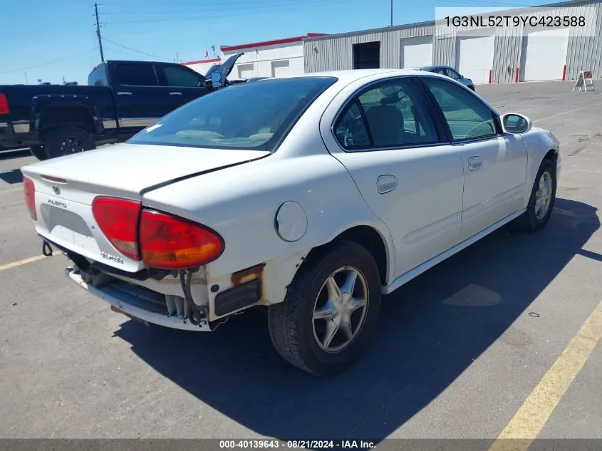 2000 Oldsmobile Alero Gl2 VIN: 1G3NL52T9YC423588 Lot: 40139643