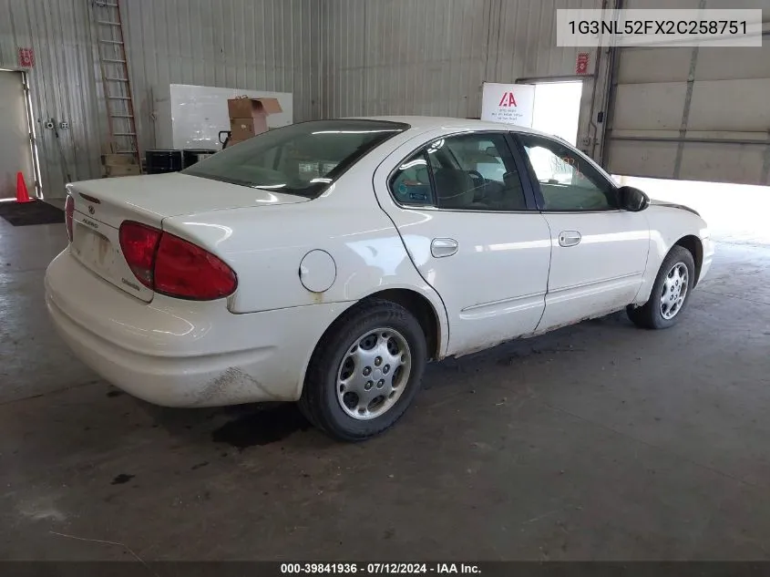 2002 Oldsmobile Alero Gl1 VIN: 1G3NL52FX2C258751 Lot: 39841936