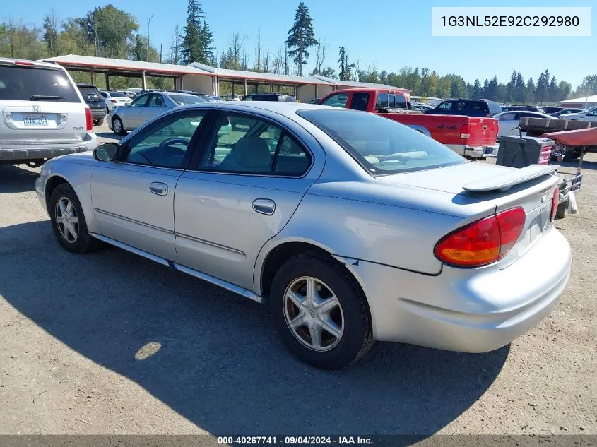 2002 Oldsmobile Alero Gl1 VIN: 1G3NL52E92C292980 Lot: 40267741