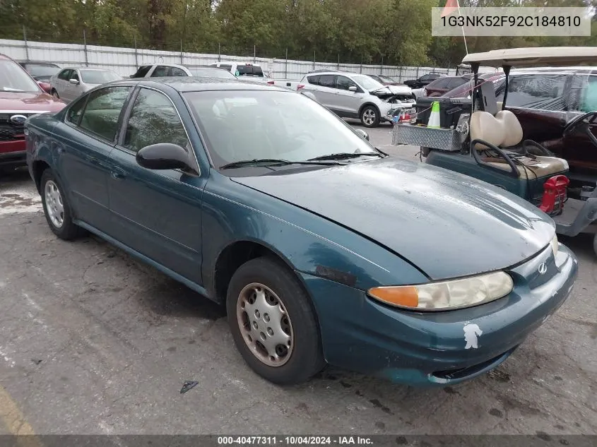 2002 Oldsmobile Alero Gx VIN: 1G3NK52F92C184810 Lot: 40477311