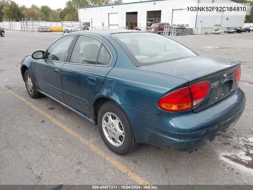 2002 Oldsmobile Alero Gx VIN: 1G3NK52F92C184810 Lot: 40477311