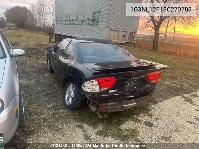 2003 Oldsmobile Alero Gl VIN: 1G3NL12F13C270703 Lot: 20181436