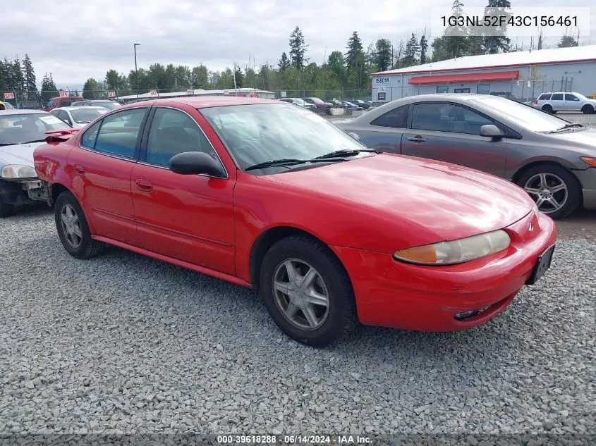 2003 Oldsmobile Alero Gl1 VIN: 1G3NL52F43C156461 Lot: 39618288