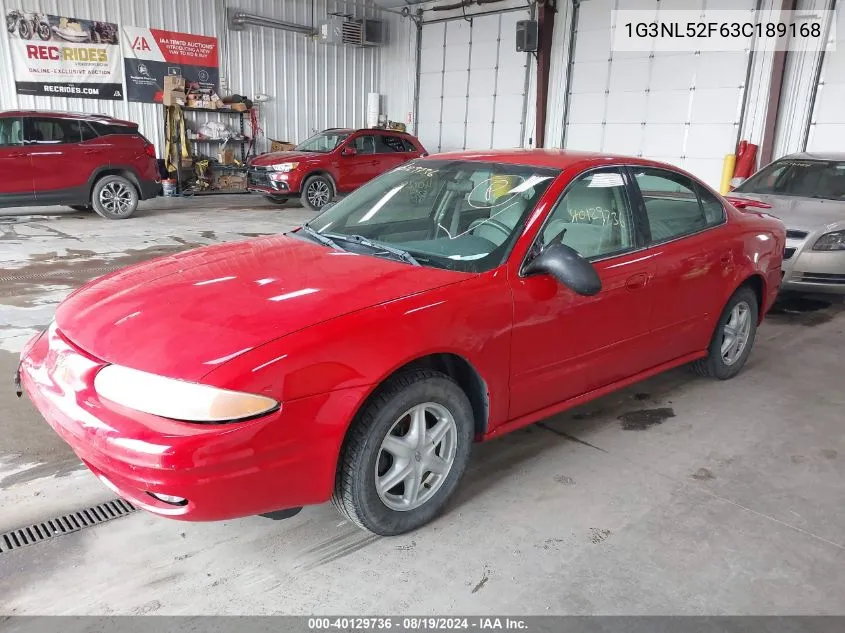 1G3NL52F63C189168 2003 Oldsmobile Alero Gl1