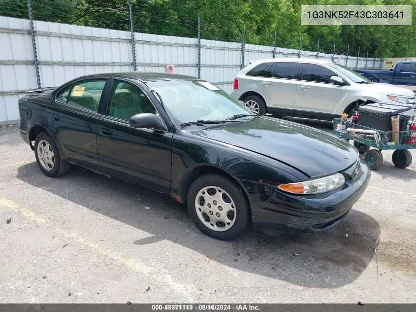 2003 Oldsmobile Alero Gx VIN: 1G3NK52F43C303641 Lot: 40371119