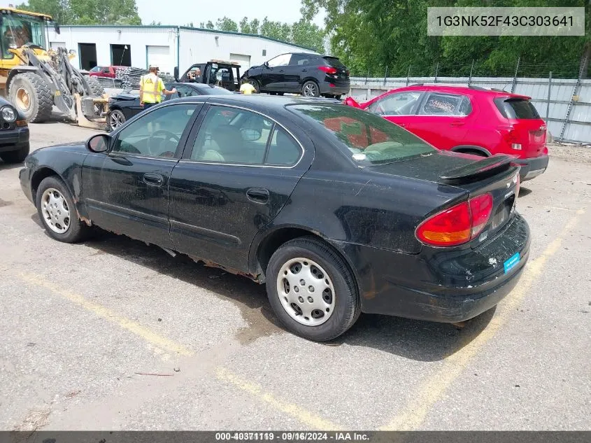 2003 Oldsmobile Alero Gx VIN: 1G3NK52F43C303641 Lot: 40371119