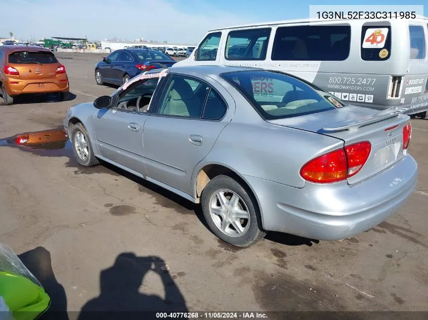 2003 Oldsmobile Alero Gl1 VIN: 1G3NL52F33C311985 Lot: 40776268