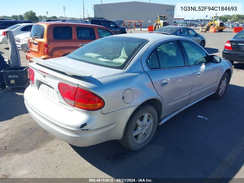 2004 Oldsmobile Alero Gl1 VIN: 1G3NL52F94C184693 Lot: 40153618