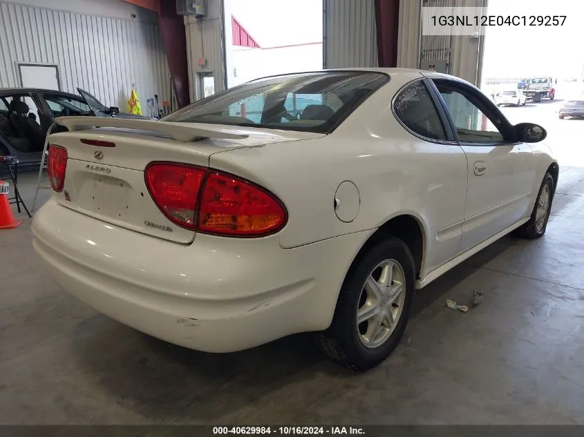 2004 Oldsmobile Alero Gl1 VIN: 1G3NL12E04C129257 Lot: 40629984