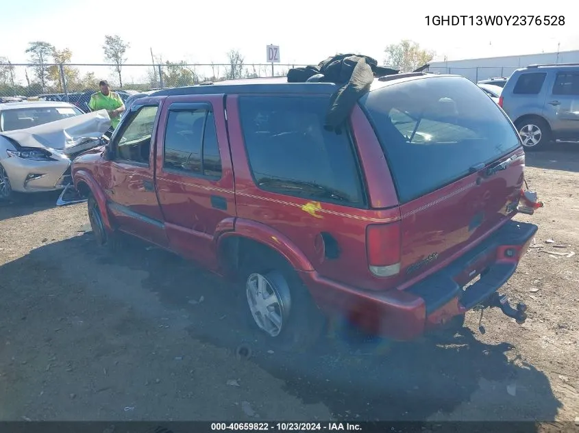 2000 Oldsmobile Bravada VIN: 1GHDT13W0Y2376528 Lot: 40659822